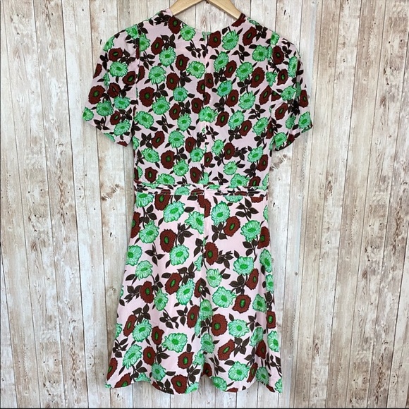 Sandro Antropique Floral Print Silk Dress EU 36 - Picture 4 of 11